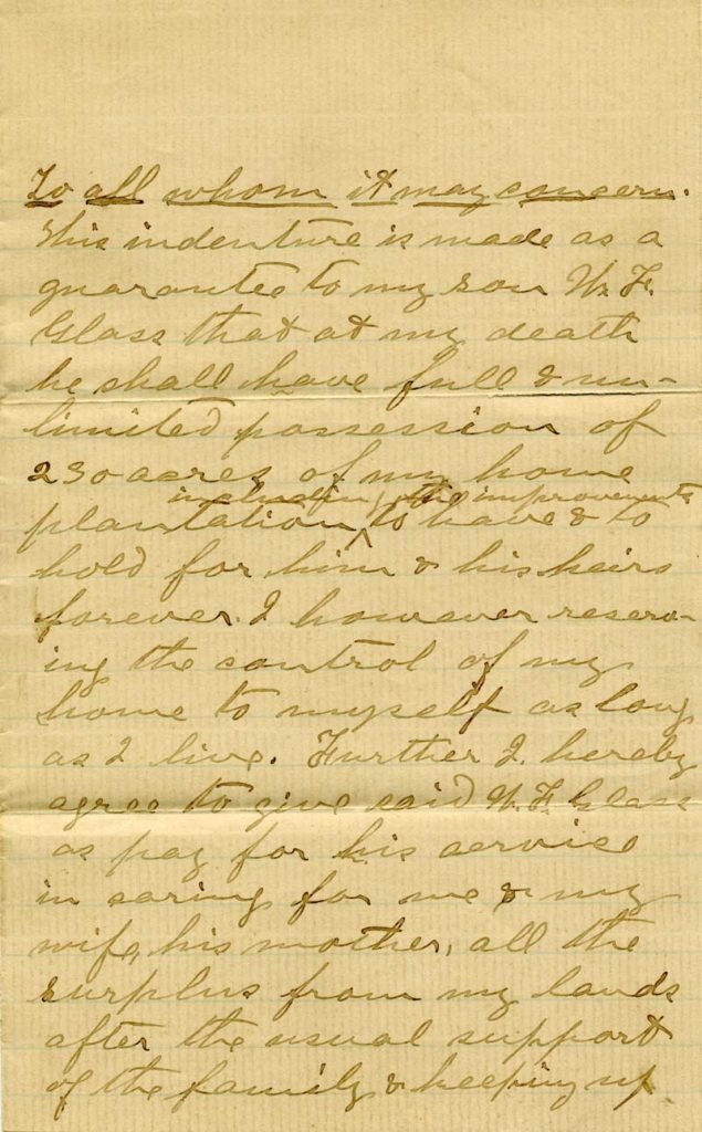 Will of Johann Peter Glass - page 1
