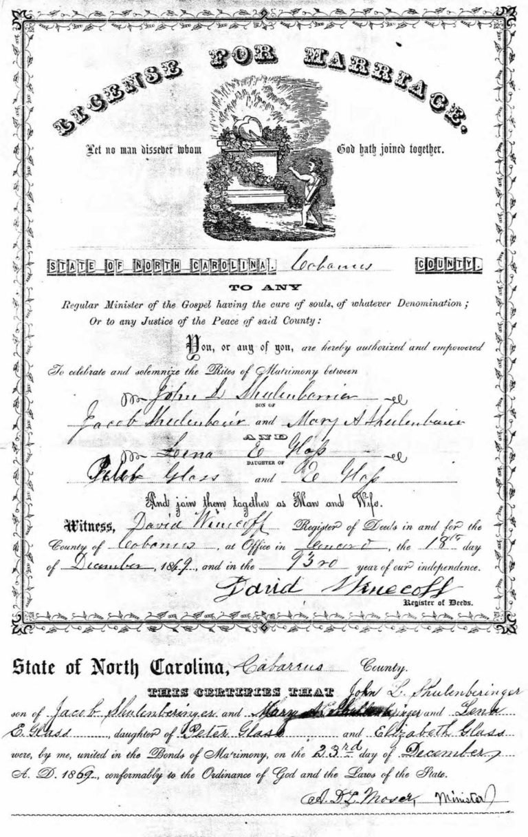 Marriage license - Lena Glass