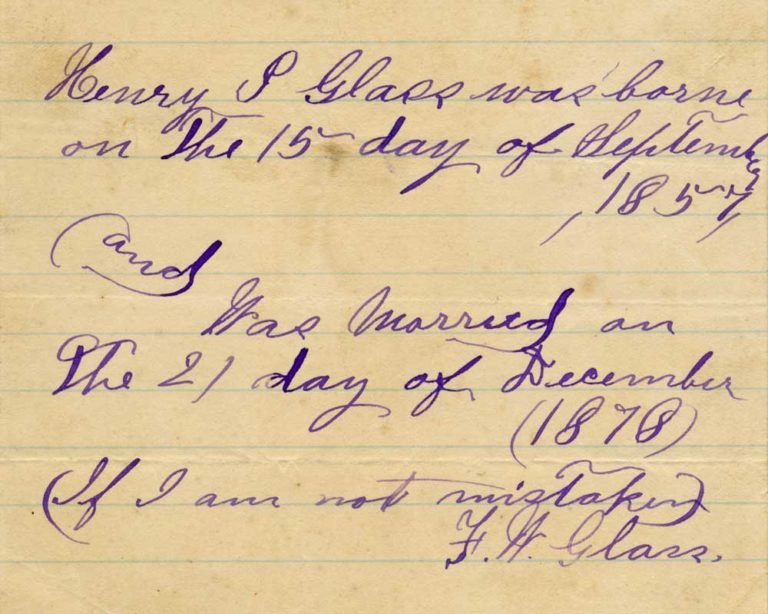 Notes from Henry's brother Frederick