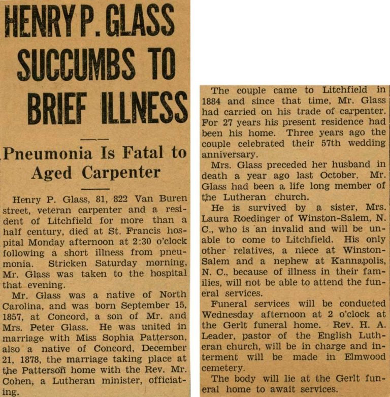 Henry Peter Glass obituary