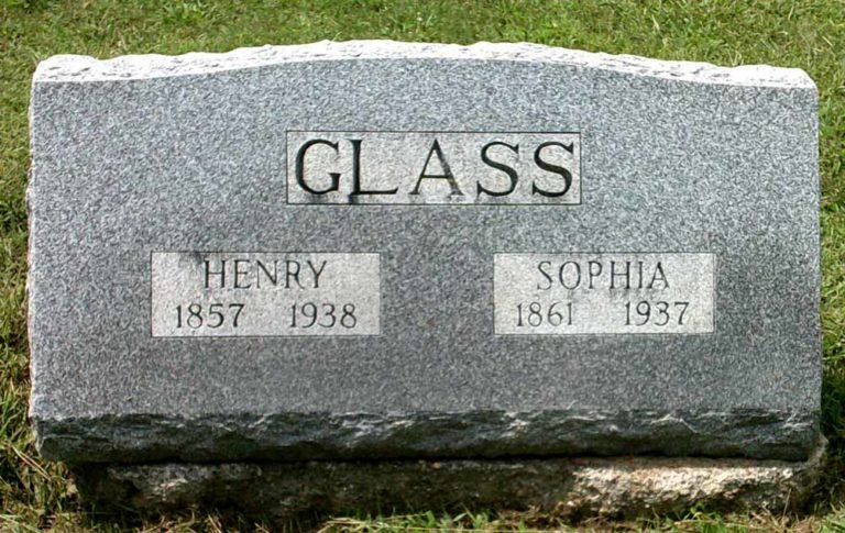 Henry Peter and Emma Sophia Glass headstone