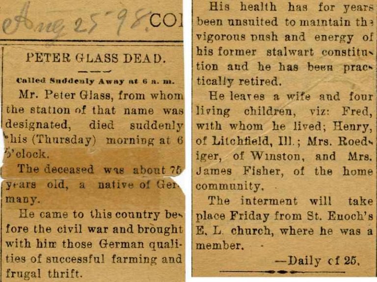 Johann Peter Glass obituary