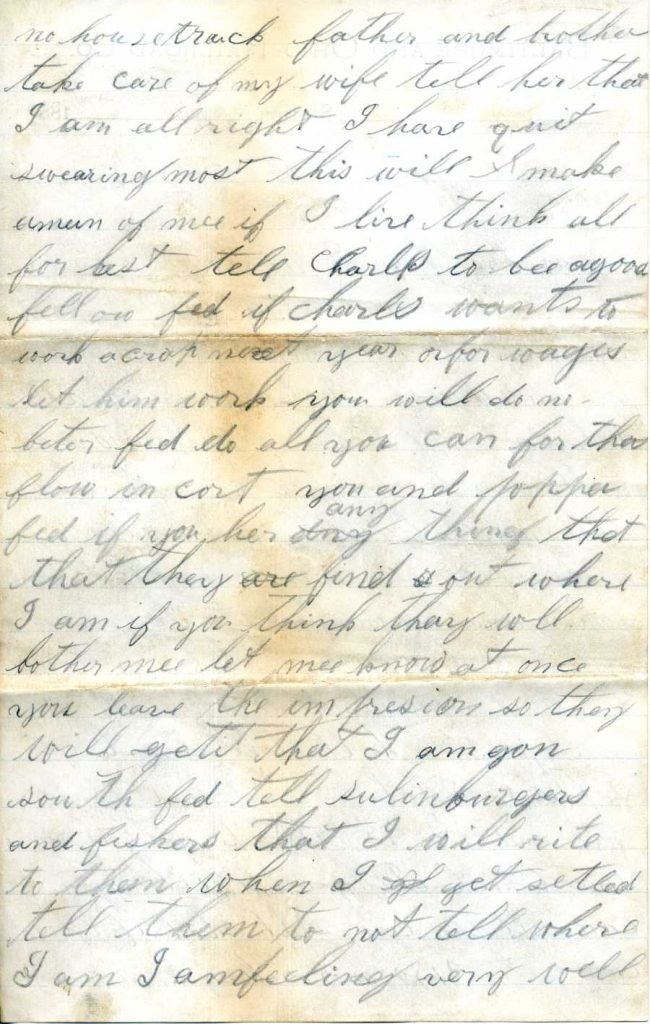 Henry leaving town letter - page 2