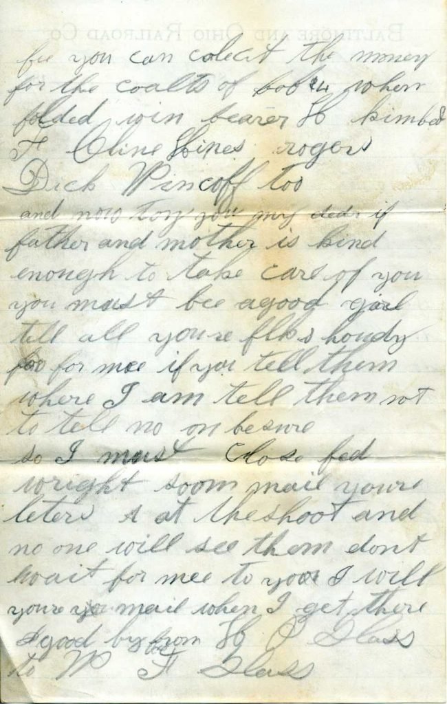 Henry "leaving town" letter - page 4